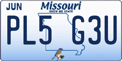 MO license plate PL5G3U