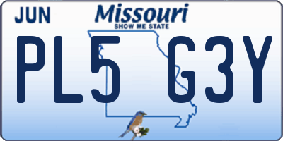 MO license plate PL5G3Y