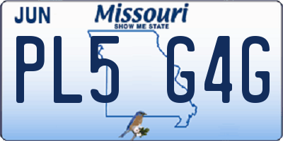 MO license plate PL5G4G