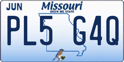 MO license plate PL5G4Q