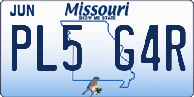 MO license plate PL5G4R