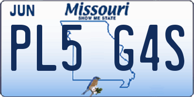 MO license plate PL5G4S
