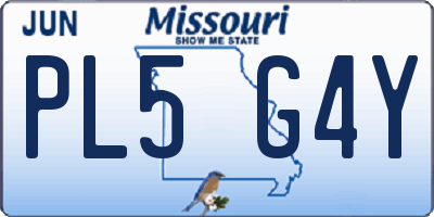 MO license plate PL5G4Y