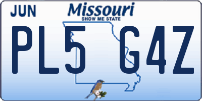 MO license plate PL5G4Z