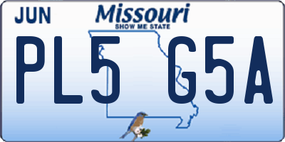 MO license plate PL5G5A