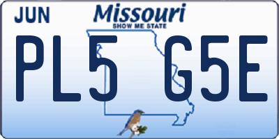 MO license plate PL5G5E