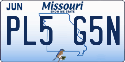 MO license plate PL5G5N