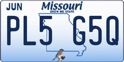 MO license plate PL5G5Q