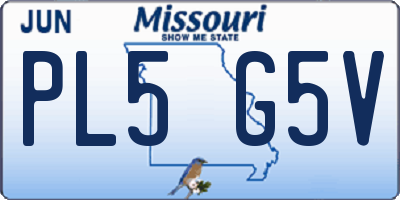 MO license plate PL5G5V