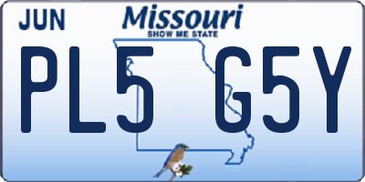 MO license plate PL5G5Y