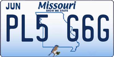 MO license plate PL5G6G