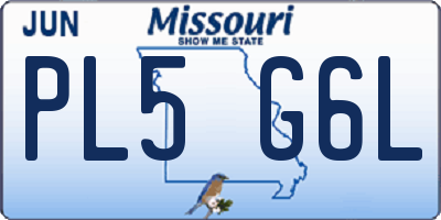 MO license plate PL5G6L