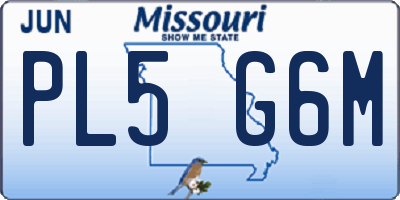 MO license plate PL5G6M