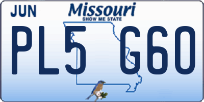 MO license plate PL5G6O