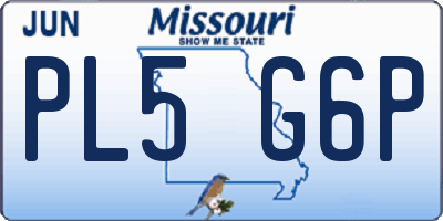 MO license plate PL5G6P