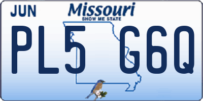 MO license plate PL5G6Q