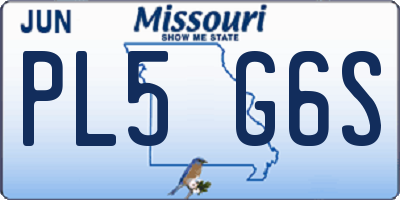 MO license plate PL5G6S