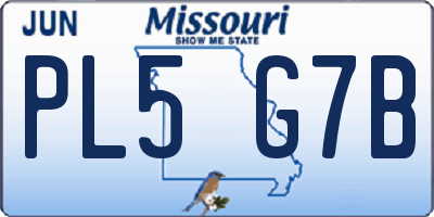 MO license plate PL5G7B
