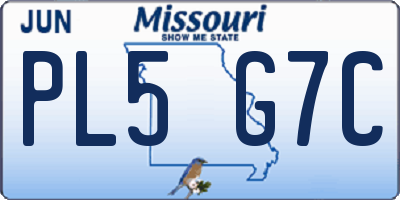 MO license plate PL5G7C