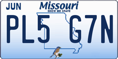 MO license plate PL5G7N