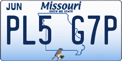 MO license plate PL5G7P