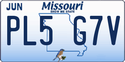 MO license plate PL5G7V