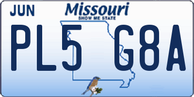 MO license plate PL5G8A
