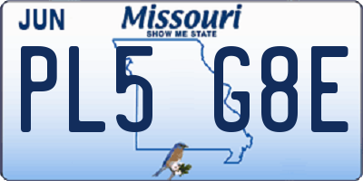 MO license plate PL5G8E