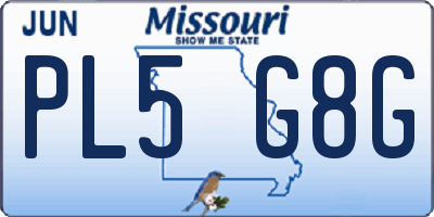 MO license plate PL5G8G