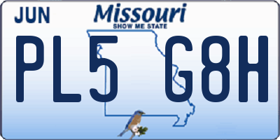 MO license plate PL5G8H