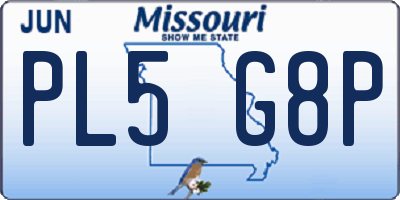MO license plate PL5G8P