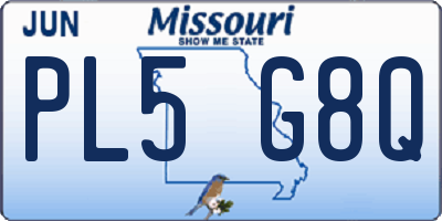 MO license plate PL5G8Q