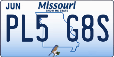 MO license plate PL5G8S