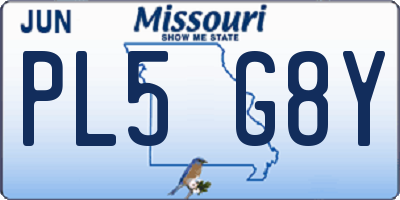 MO license plate PL5G8Y