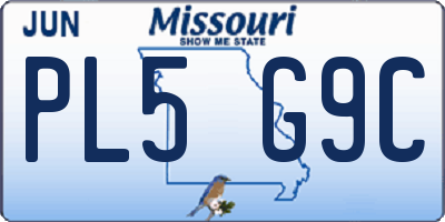 MO license plate PL5G9C