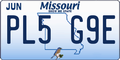 MO license plate PL5G9E
