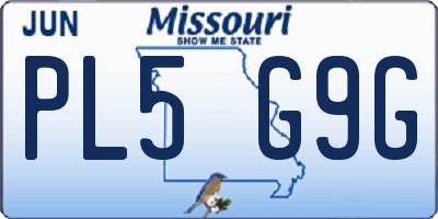 MO license plate PL5G9G