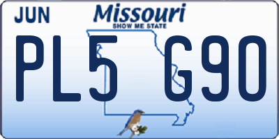 MO license plate PL5G9O