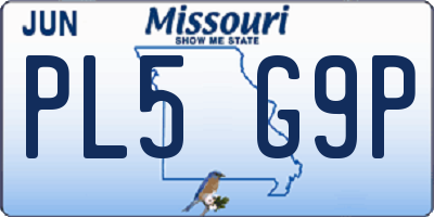 MO license plate PL5G9P
