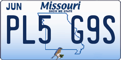 MO license plate PL5G9S
