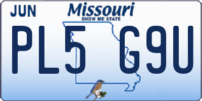 MO license plate PL5G9U