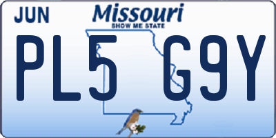 MO license plate PL5G9Y