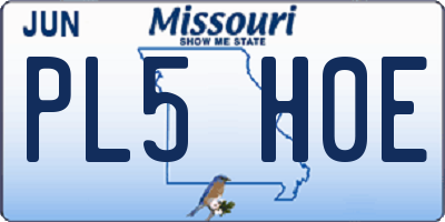 MO license plate PL5H0E