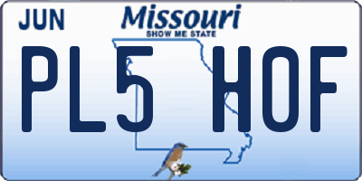 MO license plate PL5H0F