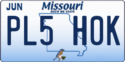 MO license plate PL5H0K