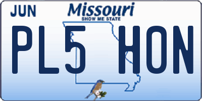 MO license plate PL5H0N