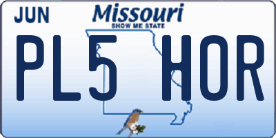MO license plate PL5H0R