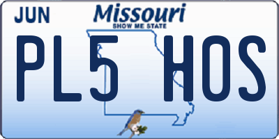 MO license plate PL5H0S
