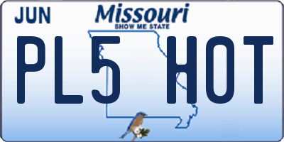 MO license plate PL5H0T