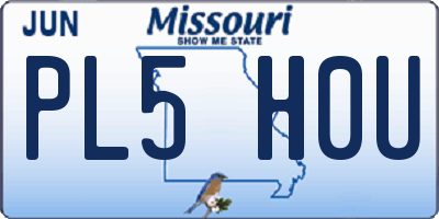 MO license plate PL5H0U